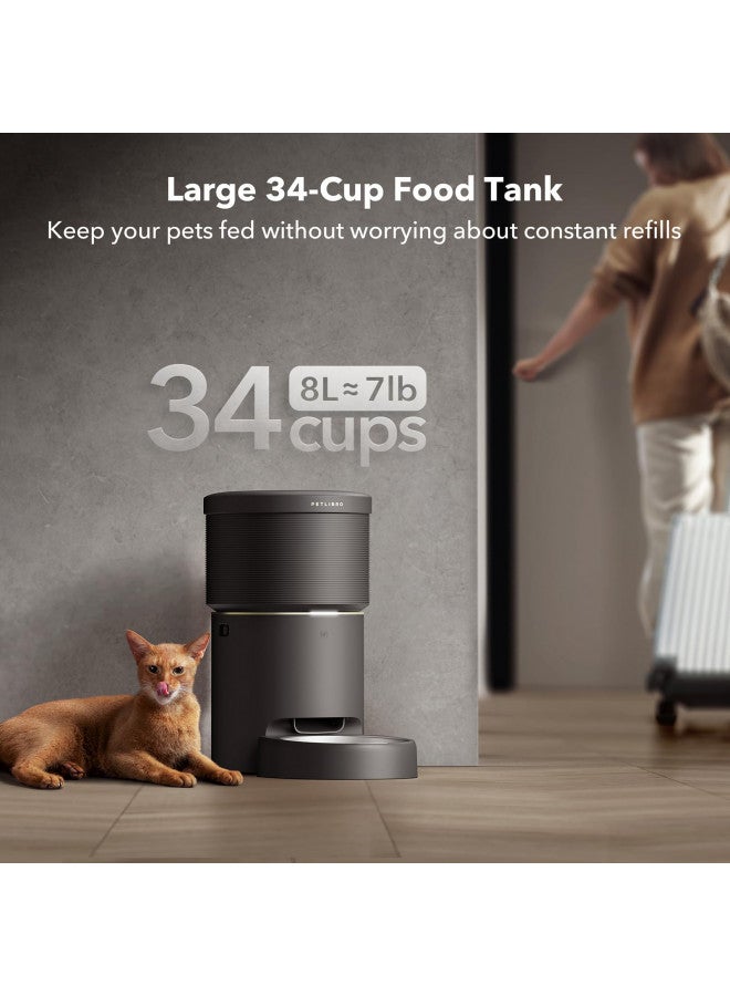 PETLIBRO PETLIBRO Automatic Cat Feeders, 5G WiFi Pet Feeder with Vacuum Food Storage for Pet Dry Food, Low Food & Blockage Sensor, 1-10 Meals Per Day, Up to 10s Meal Call for Dog & Cat  - Image 4