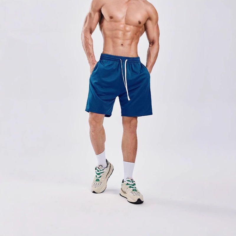 شورتات رياضية للرجال صيفية سريعة الجفاف وقابلة للتنفس فضفاضة غير رسمية في الهواء الطلق للجري والتدريب واللياقة البدنية بطول خمسة نقاط شورتات كرة السلة بيضاء - Image 5