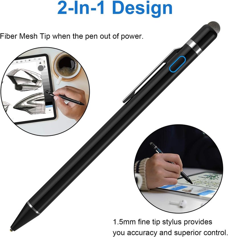 KASTWAVE Active Stylus Pen Compatible for iOS&Android Touch Screens, Universal Fine Point Stylus, for Precise Writing/Drawing, for iPad, iPhone, iOS/Android Smart Phone and Other Tablets - Image 3