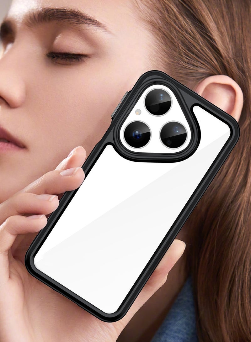 Wtech Huawei Pura 80 5G 2025 Premier Hybrid TPU Silicone with Raised Camera Slim Armour Case Cover (MCAPSA) - Clear/Black - Image 3