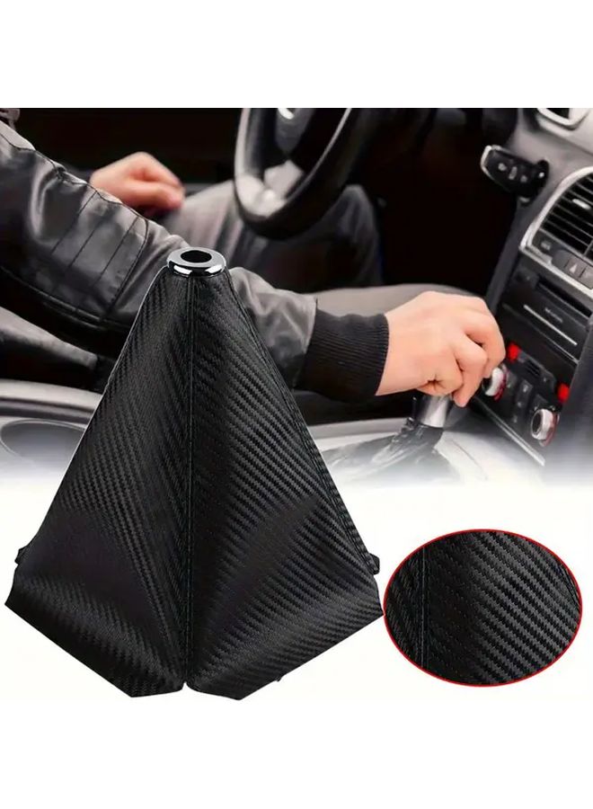 Carbon Fiber Black Pattern Gear Shift Knob Cover For Manual Cars Trucks And SUV - Image 1