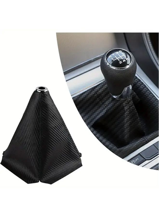 Carbon Fiber Black Pattern Gear Shift Knob Cover For Manual Cars Trucks And SUV - Image 3