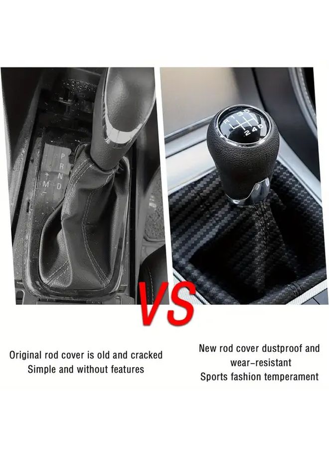 Carbon Fiber Black Pattern Gear Shift Knob Cover For Manual Cars Trucks And SUV - Image 5