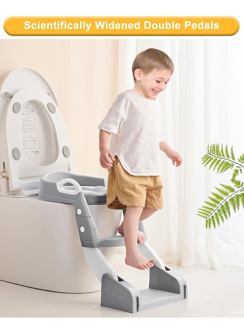 Juud 2 in 1 Foldable Kids Potty Training Seat with Ladder Step Stool Comfortable Non-Slip Kids Toilet Seat for Boys Girls Adjustable 3 Step Toddler Toilet Seat with Handle and Anti-Slip Pads - pzsku/Z560C92EFEF3CDCD1CC8CZ/45/_/1731140342/377ce654-c904-41ac-a952-7db64a50bfd1