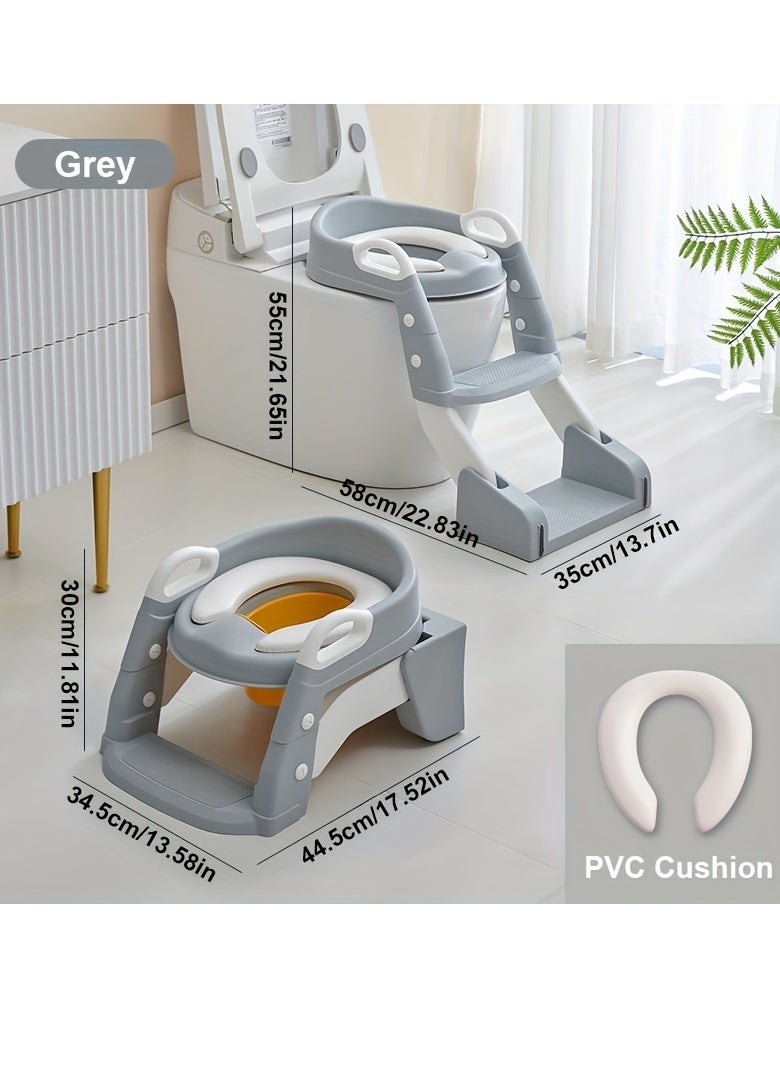 Juud 2 in 1 Foldable Kids Potty Training Seat with Ladder Step Stool Comfortable Non-Slip Kids Toilet Seat for Boys Girls Adjustable 3 Step Toddler Toilet Seat with Handle and Anti-Slip Pads - pzsku/Z560C92EFEF3CDCD1CC8CZ/45/_/1731140343/be790369-a0d1-4d41-a02c-9531a67f7aea