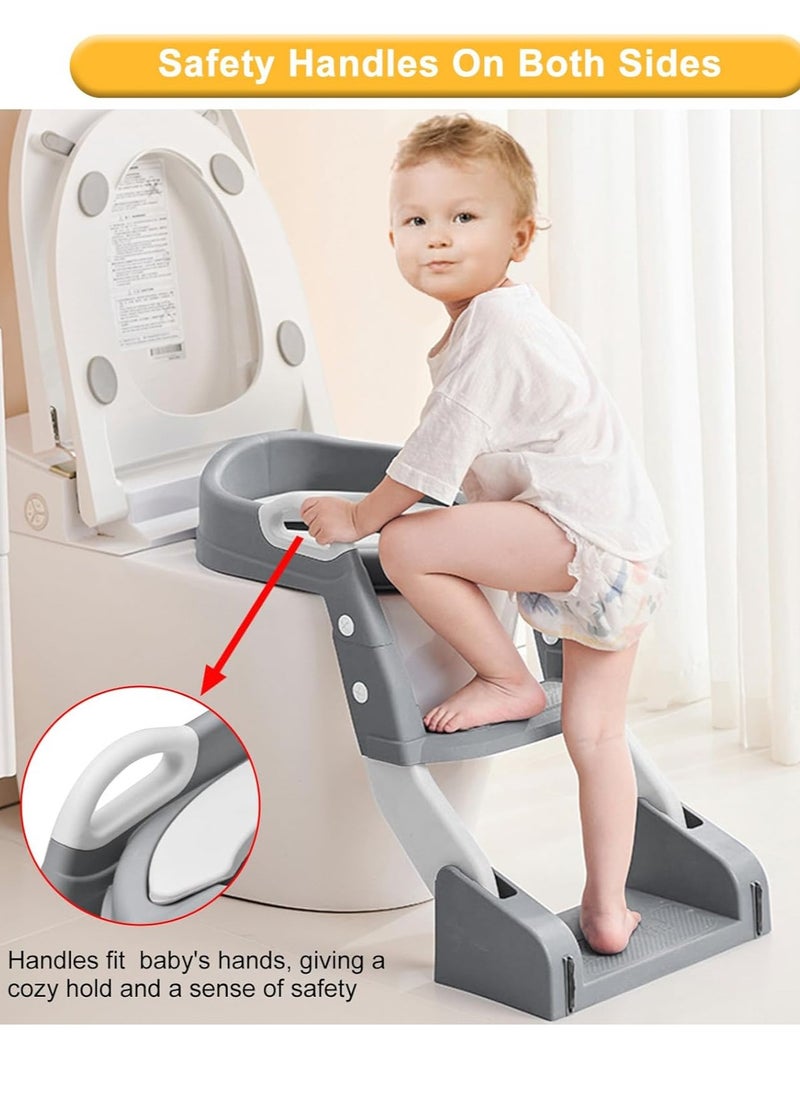 Juud 2 in 1 Foldable Kids Potty Training Seat with Ladder Step Stool Comfortable Non-Slip Kids Toilet Seat for Boys Girls Adjustable 3 Step Toddler Toilet Seat with Handle and Anti-Slip Pads - pzsku/Z560C92EFEF3CDCD1CC8CZ/45/_/1731398935/5bc4164f-0a5f-468d-855b-b33d5365944e