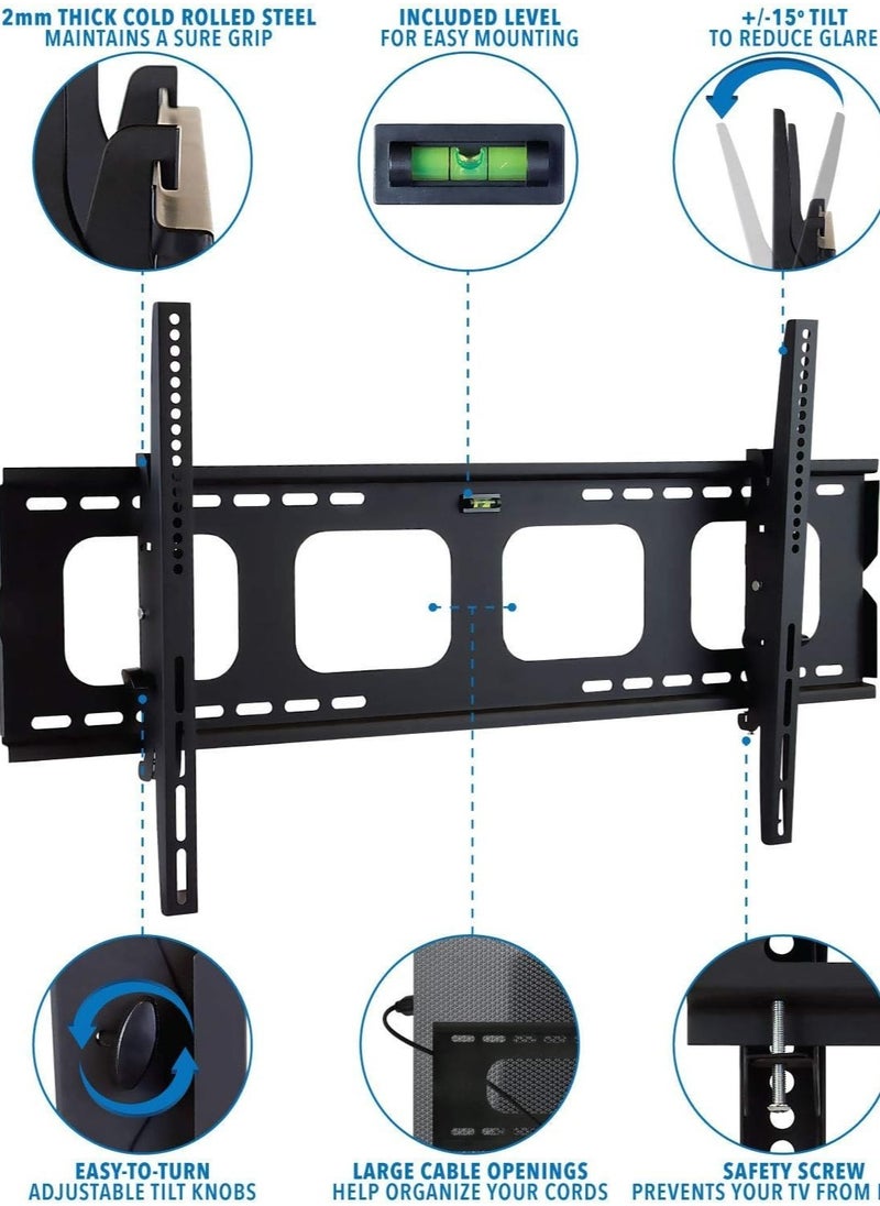 ELTRAZONE 15 Degree Up & Down Tilt Wall Mount LED TV Bracket for 37-70'' ATLB37-70T  - Image 3