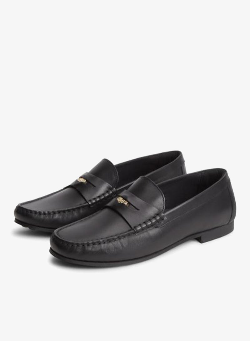 TOMMY HILFIGER Monogram Leather Penny Loafers - Image 3