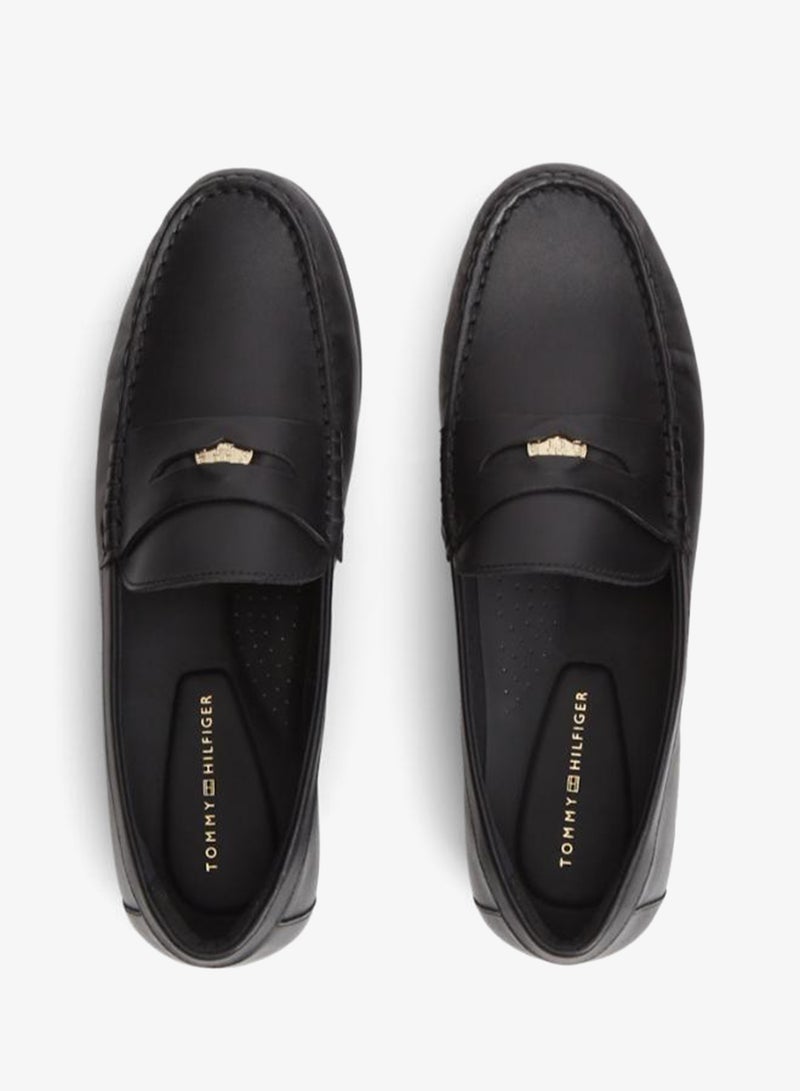 TOMMY HILFIGER Monogram Leather Penny Loafers - Image 5