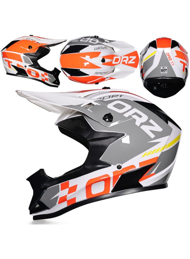 White Orange Track Daifa Orz Cross-country Cycling Helmet O'neill Men's And Women's Pull Helmet Large Size Mountain Breathable Cross-country Helmet