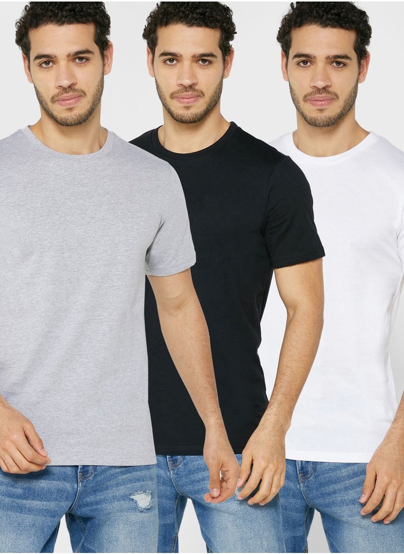 Seventy Five Basics 3 Pack Essential Crew Neck T-Shirts  - Image 1