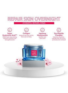 Hada Labo Tokyo Anti-Aging Overnight Treatment, Hyaluronic Acid Night Cream for Intense Hydration, Skin Renewal with Collagen, Japanese Honeysuckle, Soy Peptides, Moisturizing Face Cream, 1.76 oz  - Image 3