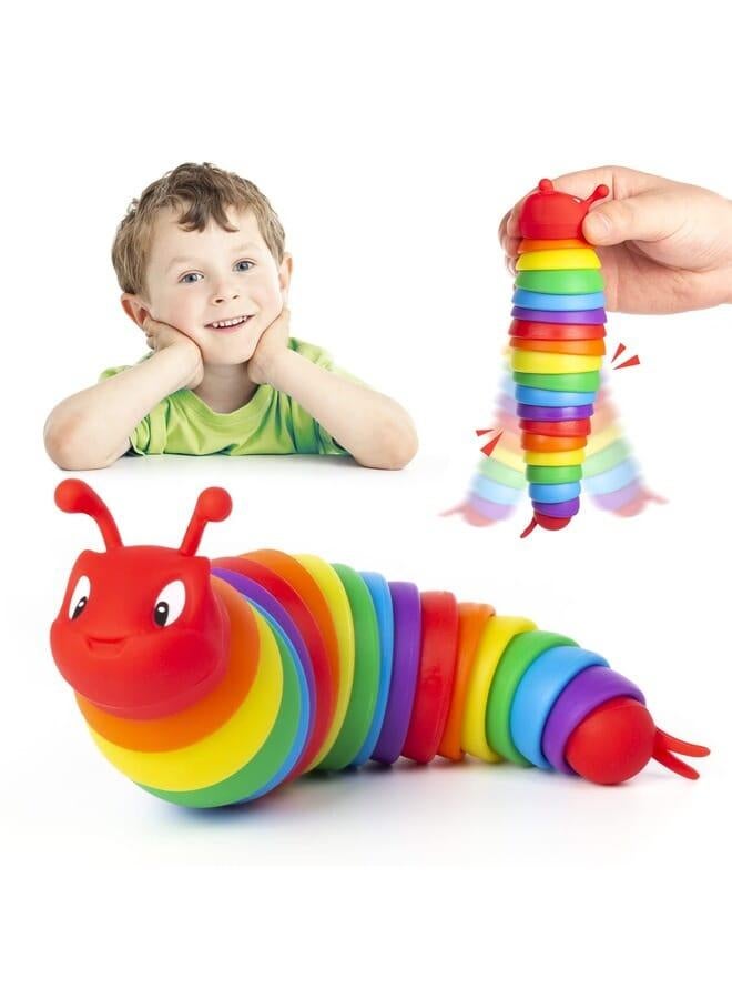 Whatook Fidget Slug Toy, Sensory Slug Fidget Toy for Kids & Adults, Cute Fidget Caterpillar Worm Toy, Autism Sensory Toys for Autistic Children, Toddler Toys 3 4 5 6 7 8+ Year Old Girl Boy ADHD Gifts