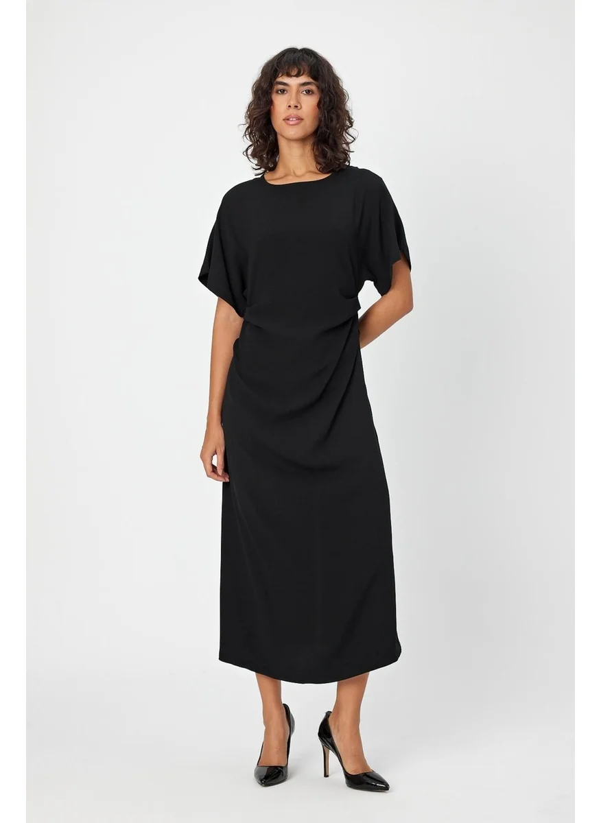 Alexander Gardi Alexandergardı Side Pleated Midi Dress (B24-00246)