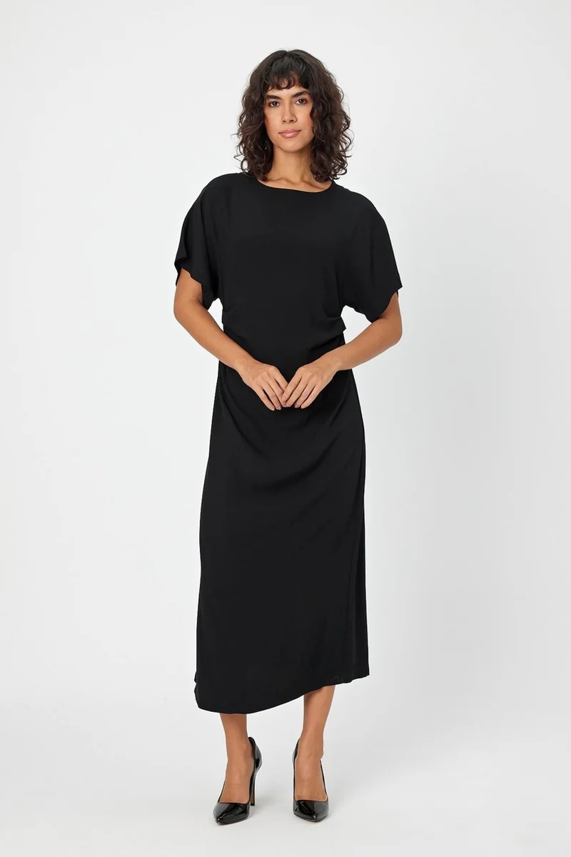 Alexander Gardi Alexandergardı Side Pleated Midi Dress (B24-00246)