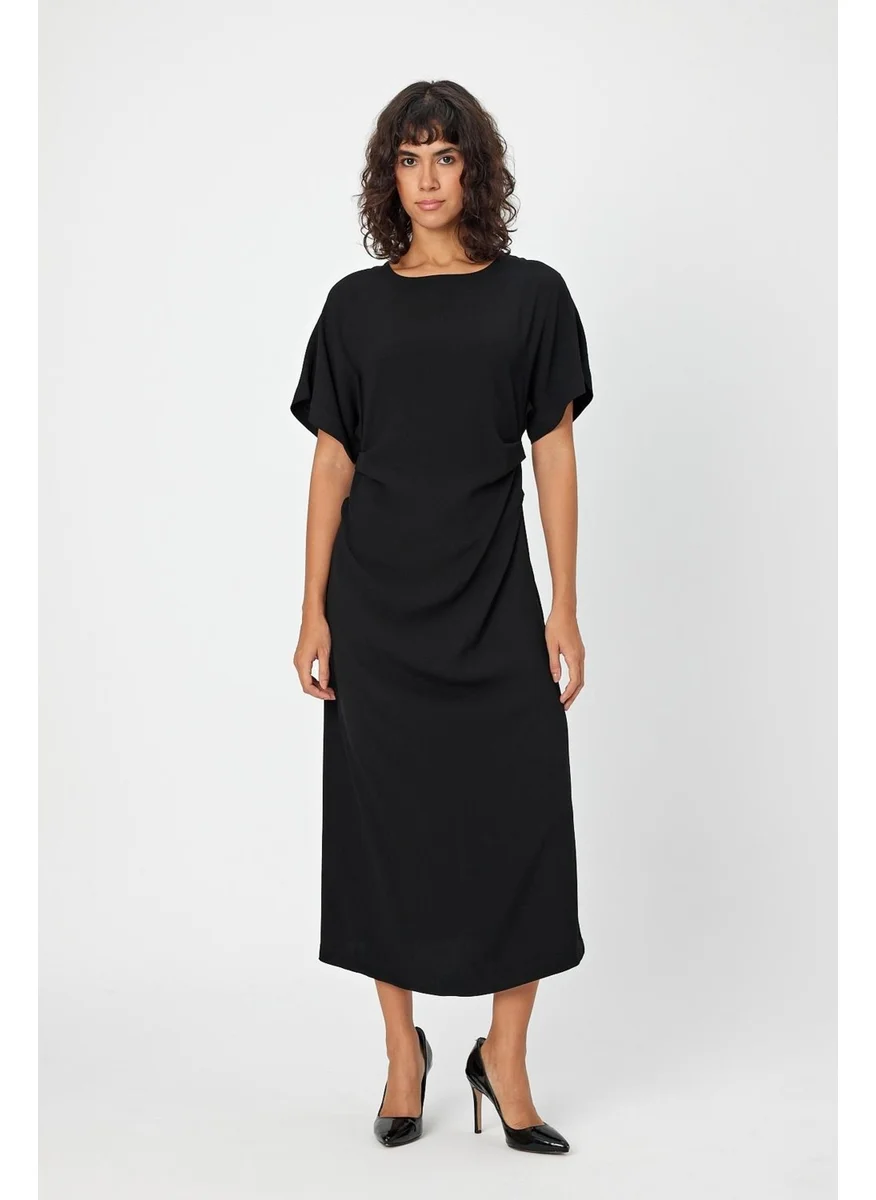 Alexander Gardi Alexandergardı Side Pleated Midi Dress (B24-00246)
