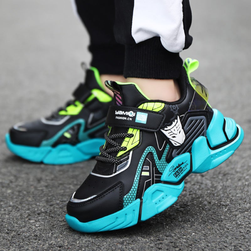 Boys' Shoes Boys' Leather Children'S Sports Shoes Boys' New Red Children'S Shoes Mesh Mesh Shoes - Image 5