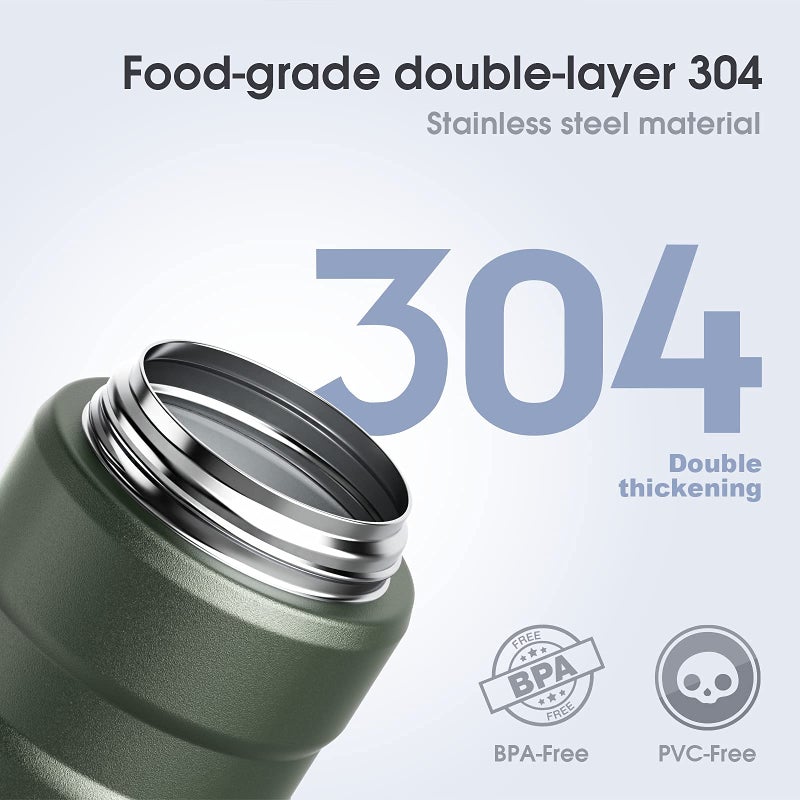 Bidakid Insulated Food Jar Set - 25.4oz & 17oz Stainless Steel Containers with Folding Spoon and Carrying Bags - Leak-Proof  Keeps Food Hot or Cold for up to 12 Hours - Ideal for Work  School  Travel - Image 5
