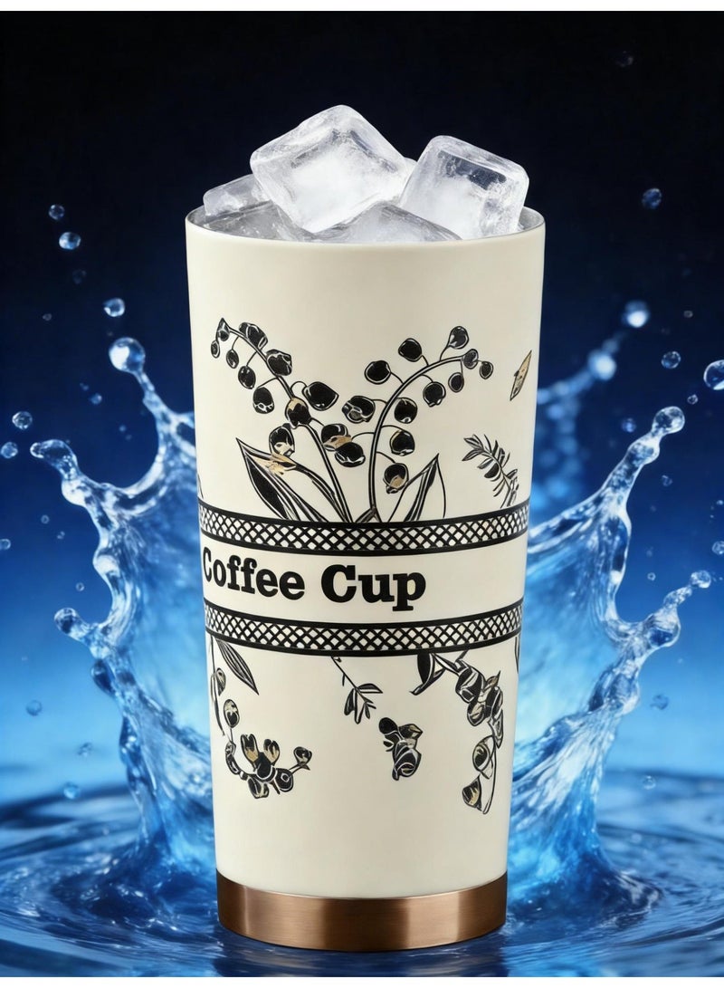 AHAKAC Coffee Mugs with Straw Vacuum Insulated Coffee Cups Tea Cup Travel Mug Leakproof Double Wall Stainless Steel Reusable Coffee Cup with Lid for Hot and Cold Drinks - Image 2