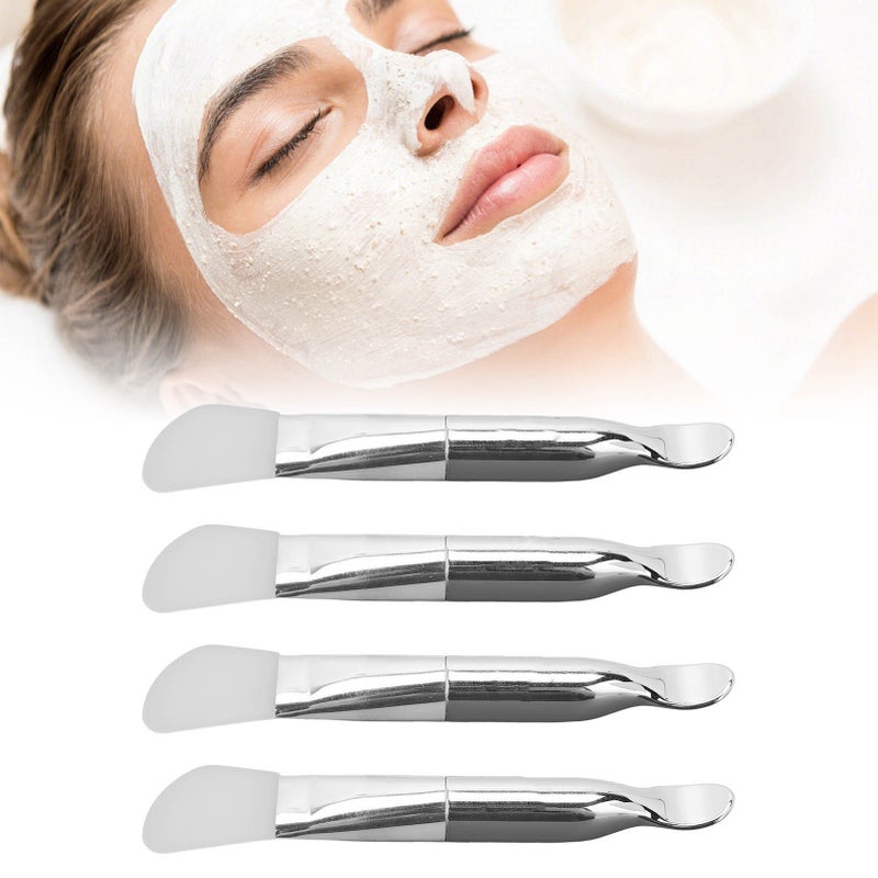 4pcs Face Mask Brushes Set Double Ended Silicone Aluminum Handle Cosmetic Beauty Tool - Image 3
