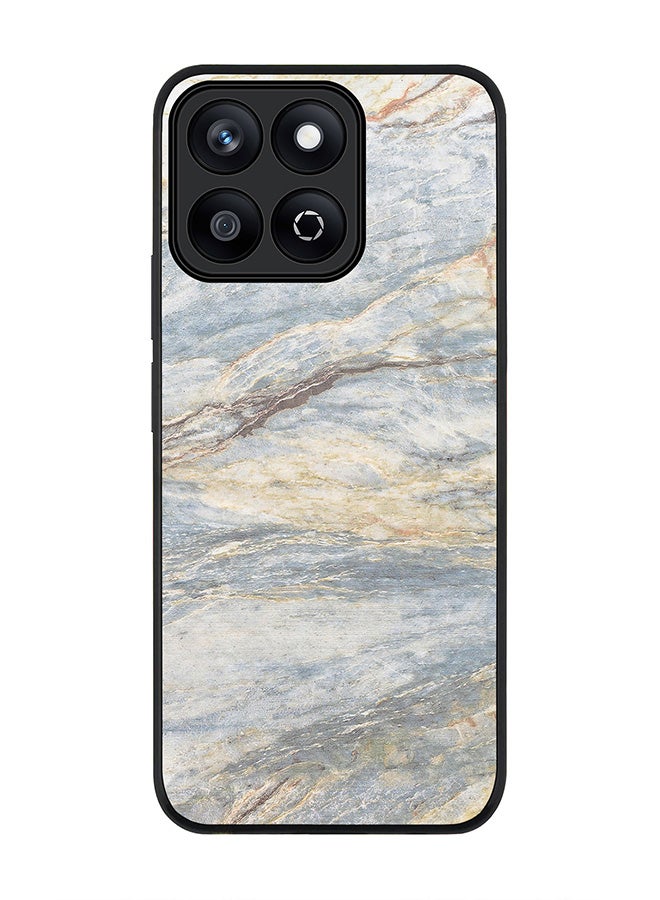 Stylizedd غطاء Honor X7c 4G، حماية كاميرا نحيفة، غطاء هاتف مضاد للصدمات - طباعة رخامية رمادية كلاسيكية - Image 1