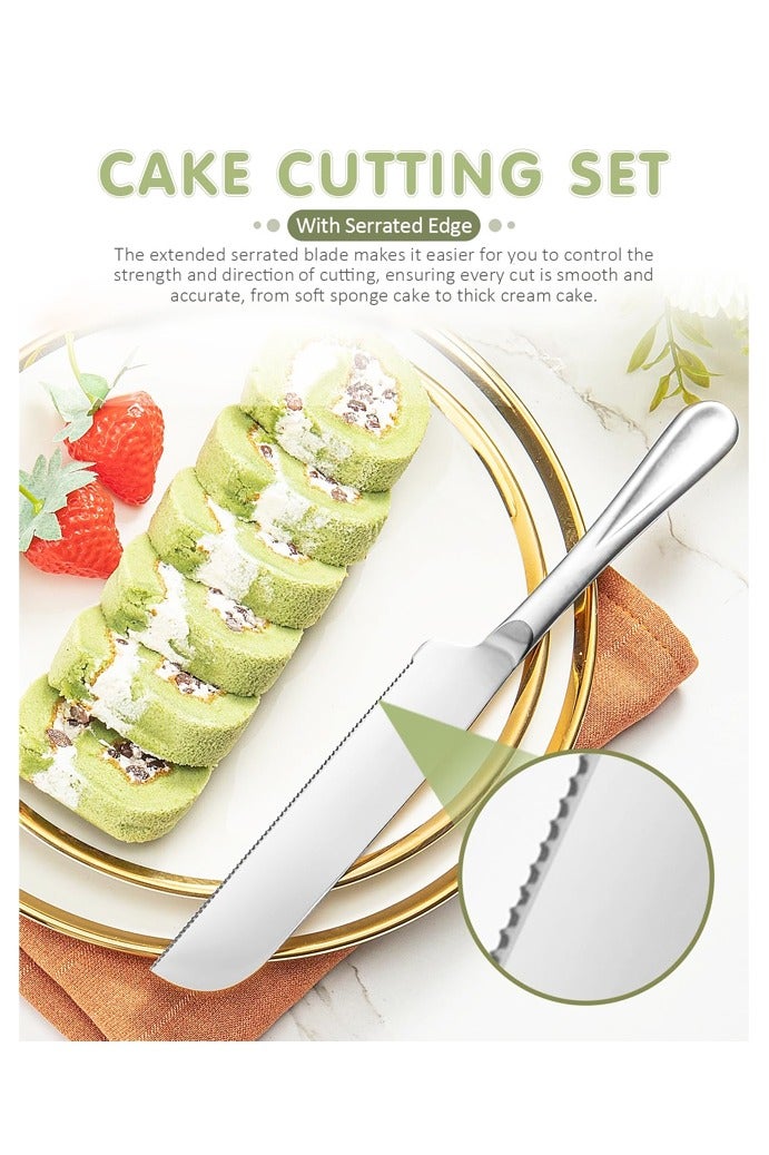 2-Piece Premium Cake Cutting Set,Includes Cake Knife and Pie Spatula for Pastry, Pizza and Desserts - Image 4