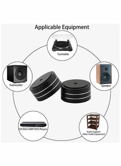 Excefore Speaker Foot Pads, 4Pcs 40x20mm Speaker Isolation Feet Speaker Spike Pads with Non-Slip Rubber Rings for Audio, Speakers, Subwoofers, Home Theater, Turntable DAC Feet Pad  - Image 2