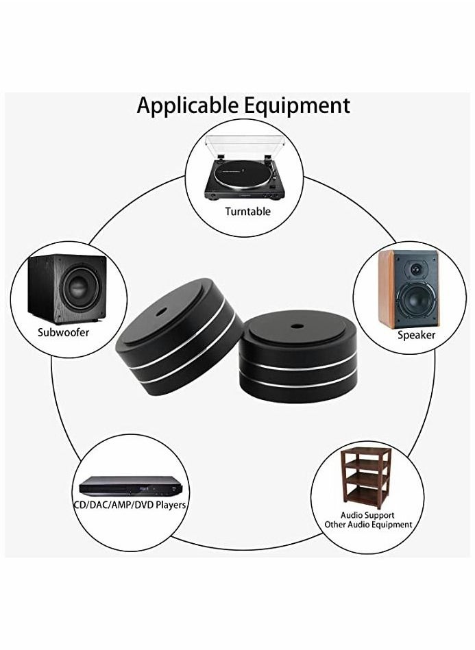 Excefore Speaker Foot Pads, 4Pcs 40x20mm Speaker Isolation Feet Speaker Spike Pads with Non-Slip Rubber Rings for Audio, Speakers, Subwoofers, Home Theater, Turntable DAC Feet Pad  - Image 2