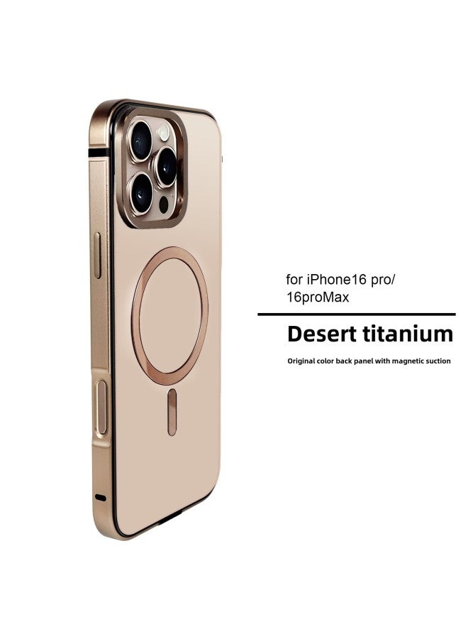 For Apple 16pro Metal Primary Color Phone Case Magsafe Magnetic Shell Iphone16promax Creative Case-Color:Black Titanium (with Magnetic Suction)-Applicable Models:iPhone 16pro  - Image 5