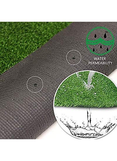 CARPET PLANET - CARPET PLANET Polypropylene Artificial Grass High Density Green 3Tone Use As Balcony Garden Carpet Door Mat 1 Piece Rectangular - Image 1