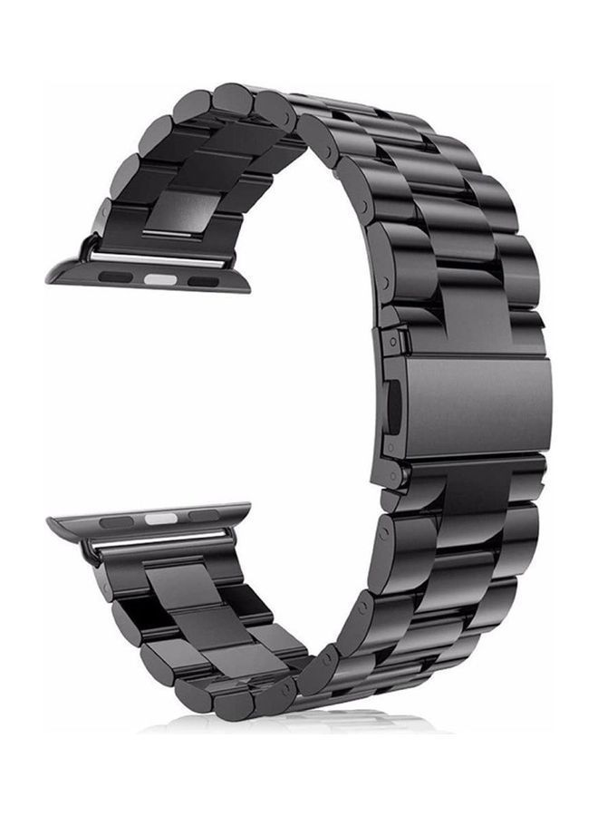 NIBEMINENT Stainless Steel Replacement Band For Apple Watch Series 7/6/5/4/3/2/1 42/44/45MM Black - Image 1