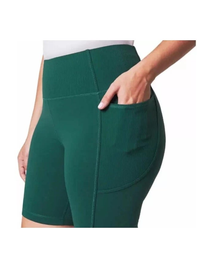 شورت نسائي بخصر مرتفع - أخضر - Image 2