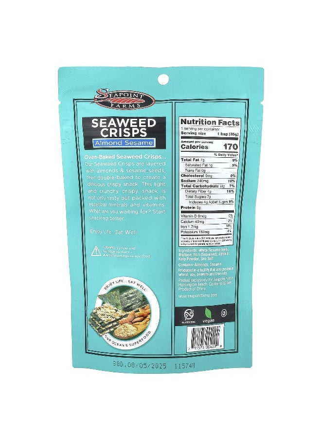 SEAPOINT FARMS Seapoint Farms, Seaweed Crisps, Almond Sesame, 1.2 oz (35 g)  - Image 2