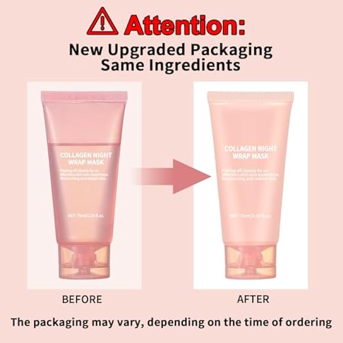 TYTCA Collagen Night Wrapping Mask Peel-Off Overnight Collagen Face Mask - Deeply Hydrates & Firming & Glowy - Reduce Sagging & Wrinkle For Glowing Skin 2.54 fl.oz with Mask Applicator - Image 2