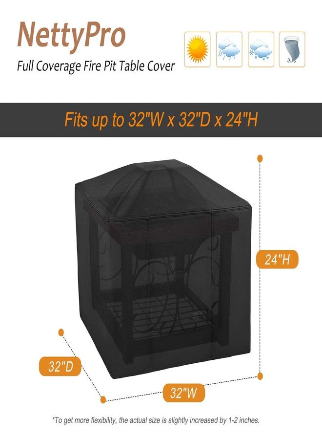 NettyPro Fire Pit Cover Round Waterproof Outdoor Firepit Cover for for Ikuby Ball Globe Patio Fireplace, 33 x 31 inch, Black - Image 2