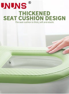 UNUNS Toilet Seat Cushion,2-Pack Waterproof Silicone Toilet Seat Cover，Padded Toilet Seat With Lifting Handle,Washable,Reusable And Durable,Clean Without Bacterial Residue  - Image 2