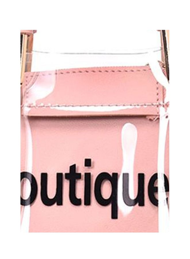 NIBEMINENT Letter Pattern Satchel Bag Pink/Clear - Image 3