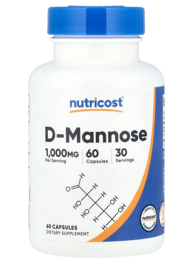 Nutricost D-Mannose 1000 mg 60 Capsules (500 mg per Capsule)