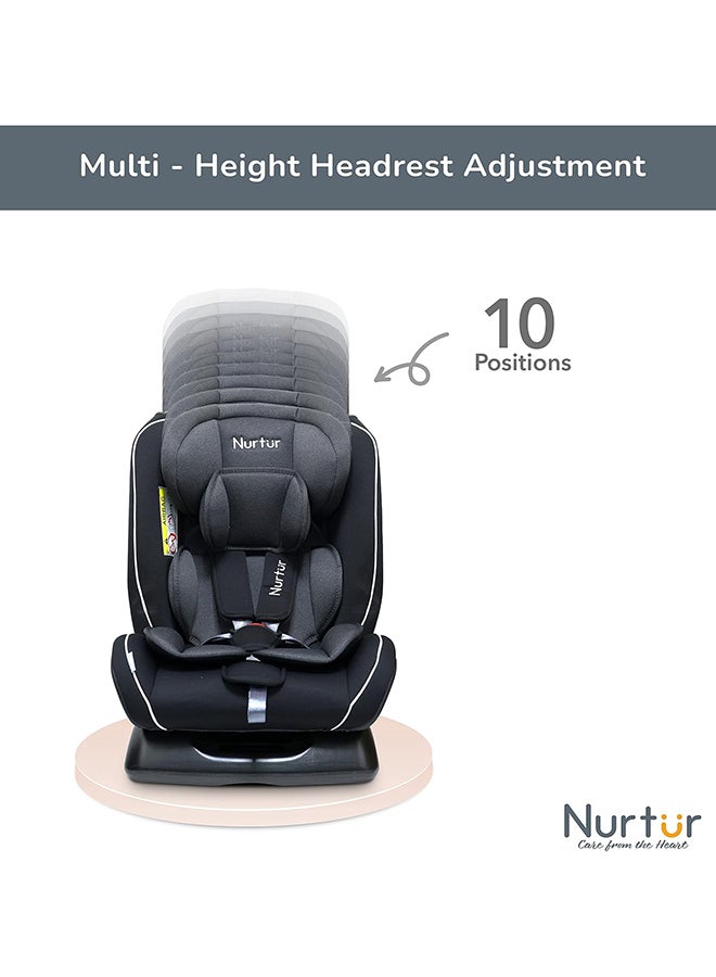 Nurtur Otto Baby/Kids 4-in-1 Car Seat - 4 Position Recline 5-Point Safety Harness â€“ 10 Level Adjustable Headrest, 0 months to 12 years (Group 0+/1/2/3), Upto 36kg - Black Multi - Image 4