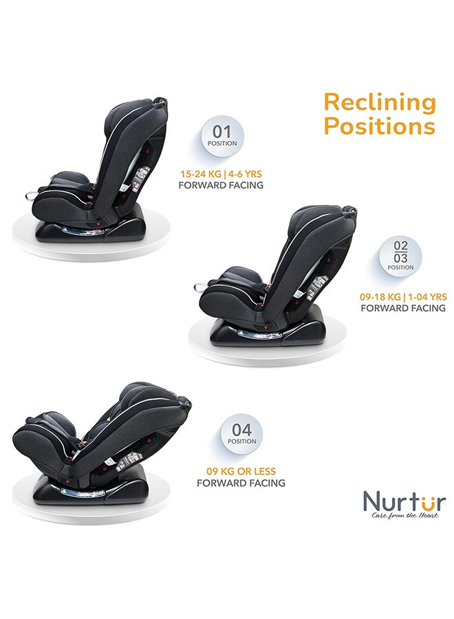 Nurtur Otto Baby/Kids 4-in-1 Car Seat - 4 Position Recline 5-Point Safety Harness â€“ 10 Level Adjustable Headrest, 0 months to 12 years (Group 0+/1/2/3), Upto 36kg - Black Multi - Image 5