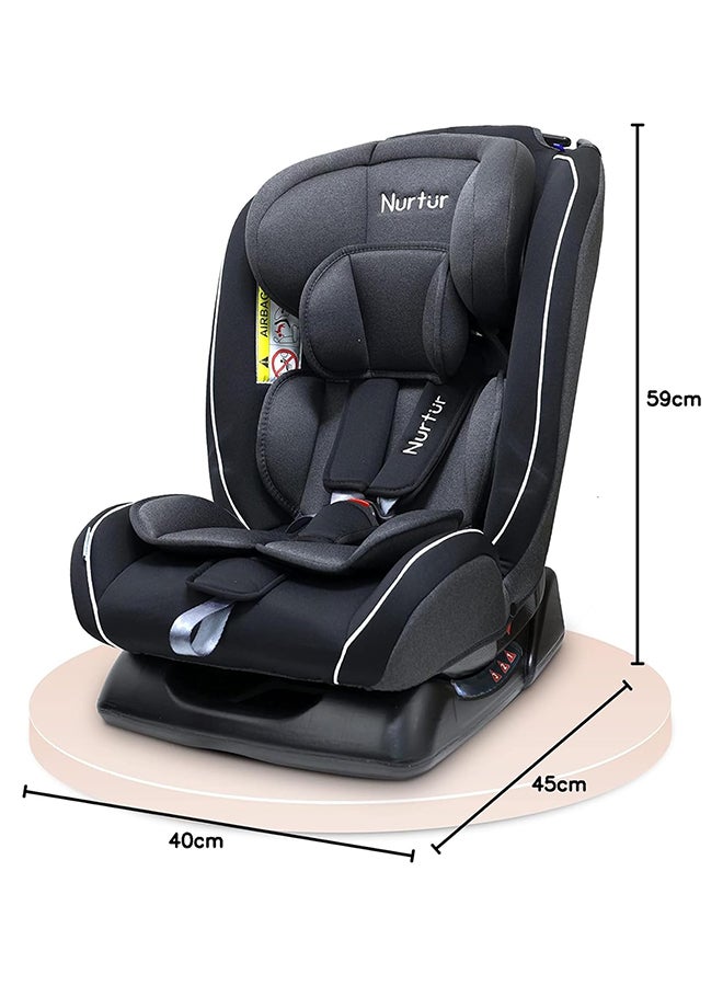 Nurtur Otto Baby/Kids 4-in-1 Car Seat - 4 Position Recline 5-Point Safety Harness â€“ 10 Level Adjustable Headrest, 0 months to 12 years (Group 0+/1/2/3), Upto 36kg - Black Multi - Image 3