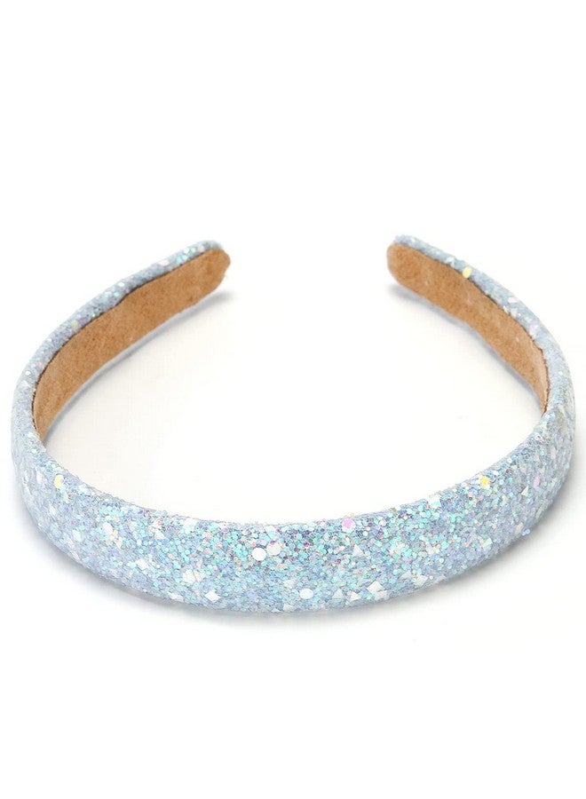 LONEEDY 3 Pack Glitter Sequins Sparkly Hard Headbands For Kids Wide Padded Hair Bands Fashion Cute Daily Accessories For Girls And Women (Pink + Sky Blue + White) - Image 5