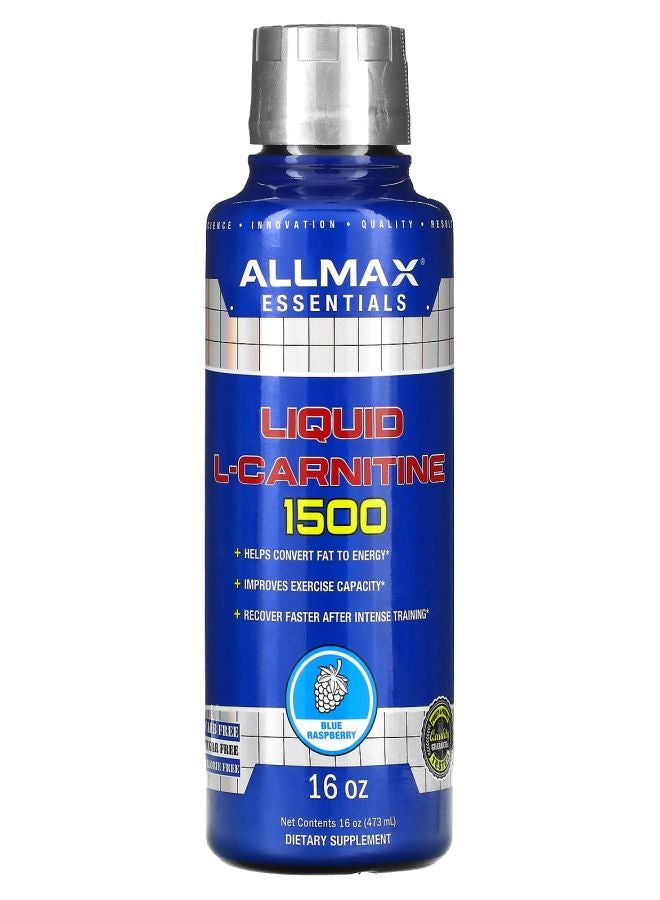 Allmax Liquid LCarnitine 1500 Blue Raspberry 16 oz (473 ml)