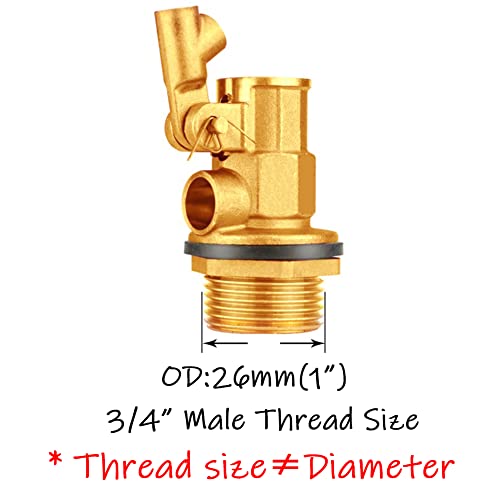 Uenede Float Ball Valve DN20 3/4" Male Thread Stainless Steel Floating Ball Brass Valve Automatic Switch for Stock Tank Pool Water Level Control - Image 2