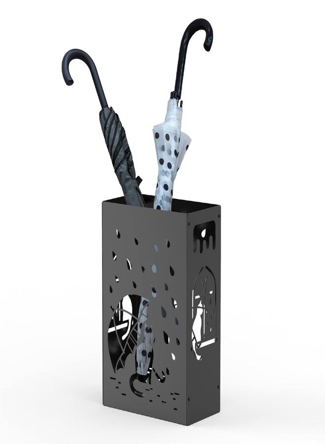 مانجو ستيم حامل مظلة مانجو ستيم كات للمداخل المنزلية أو المكتبية (مطر قطط، أسود) - Image 2