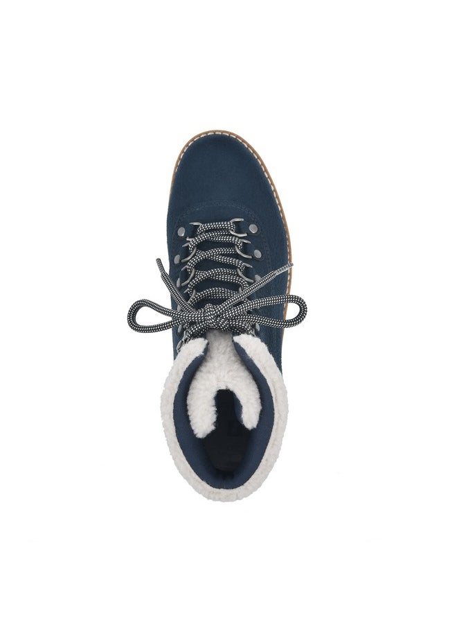 WHITE MOUNTAIN - WHITE MOUNTAIN Shoes Cozy Women's Lace-up Hiker Bootie, Navy/Fabric, 7.5 M - Image 1