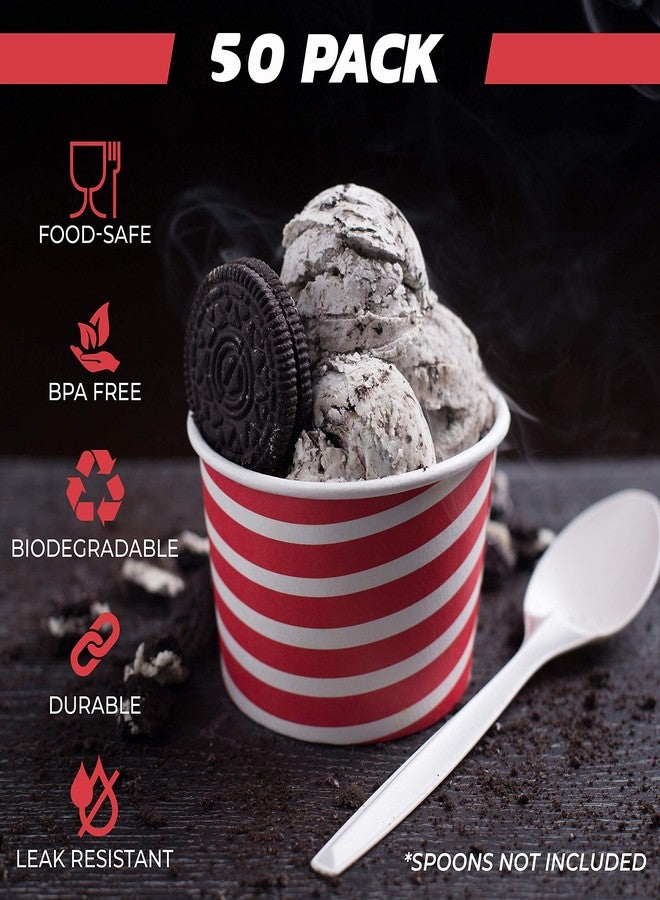 TYPTOP Premium Paper Ice Cream Cups, 50-Pack 8 oz Disposable Dessert cups for Hot and Cold frozen yogurt party, 8-ounce - Image 3