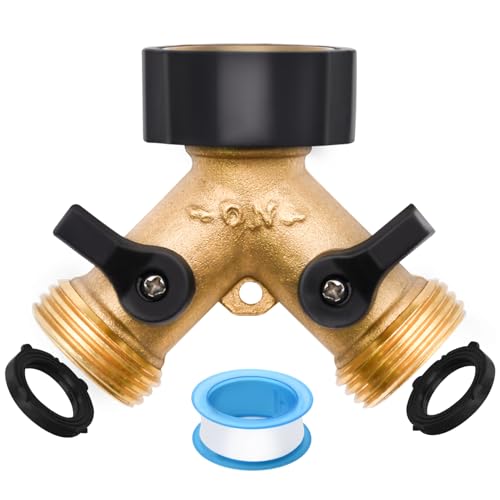 LFSEMINI 1/2/4 Pack 2 Way Hose Splitter, for 3/4" Hose Connector, with Rubber Washers & Tapes - Image 1