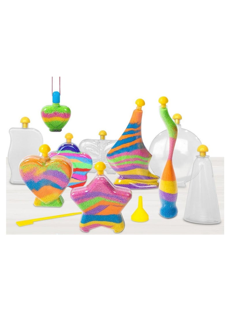 Sand arts and crafts set consisting of a 3-bottle funnel 4 bags of sand multicolors - Image 1