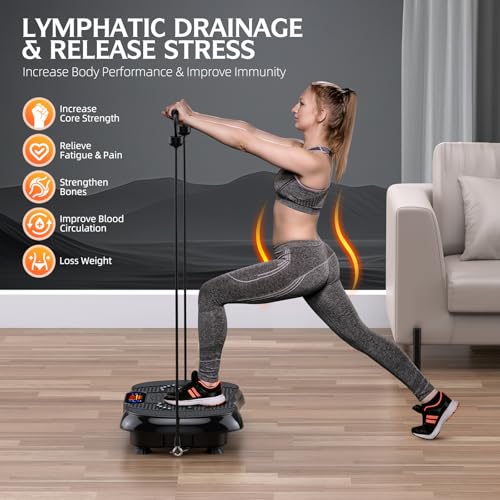 PBYRD Vibration Plate Exercise Machine, Lymphatic Drainage Machine for Weight Loss, Shake Vibrating Plate Full Body Workout Fitness Platform, Vibration Board For Shaping Wellness,Home Sport Gym-330lbs - Image 2